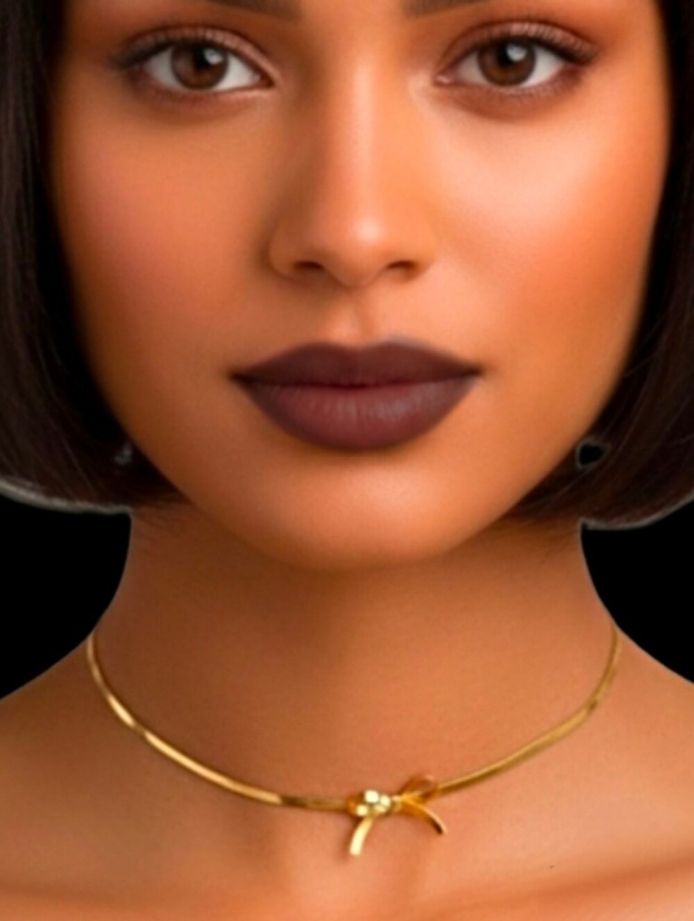 "Tied Up With A Bow" Gold Necklace-18k Gp Over Titanium